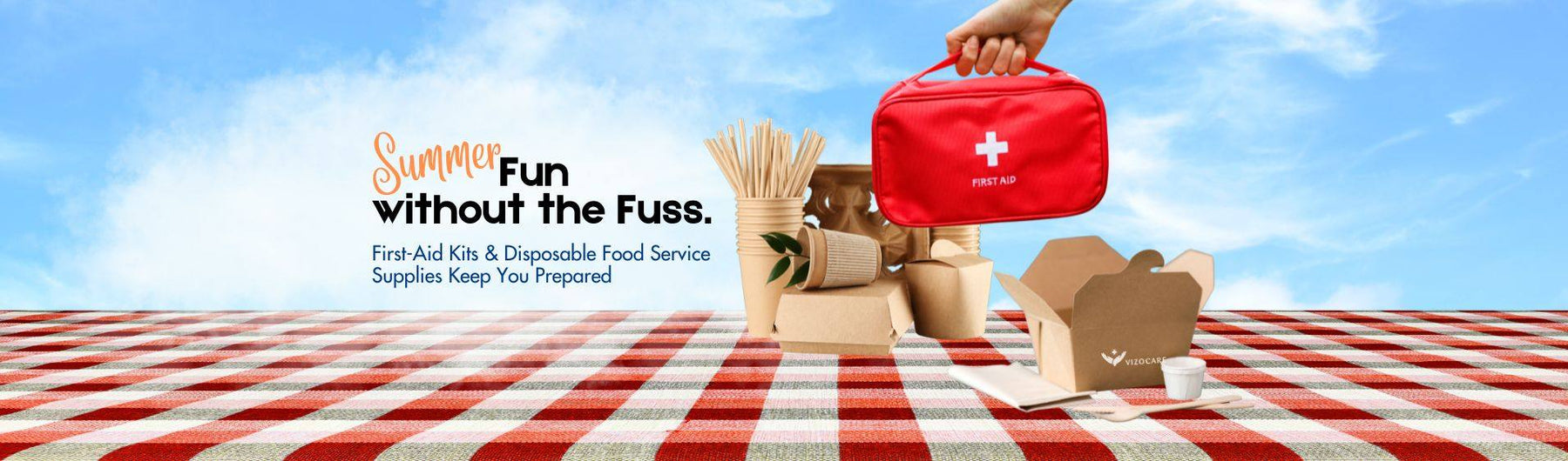 First Aid Kits and Disposable Food Supplies for Summer