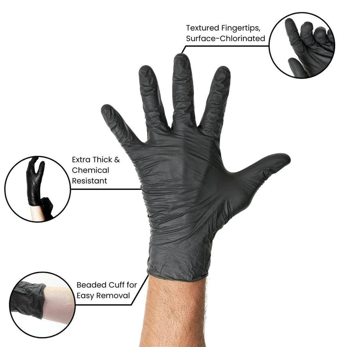 GP Craft 5.5 MIL Black Nitrile Exam Gloves Features