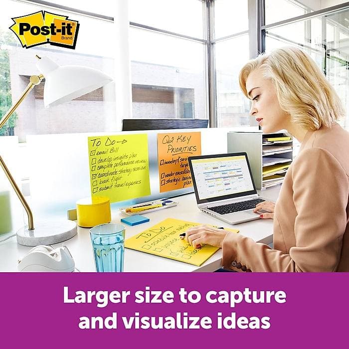Post-it Super Sticky Notes, Big Note, Bright Yellow, 30 Sheet/Pad (VZ2724145) - VizoCare