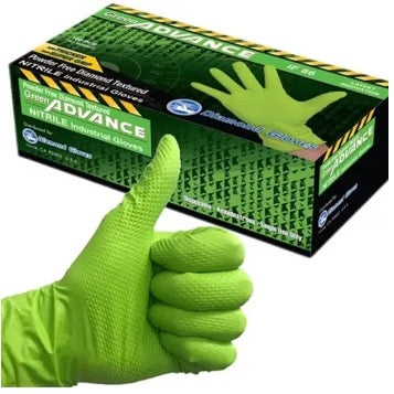 Diamond 8 Mil Green Nitrile Exam, Diamond Grip Gloves (MG-D28G)