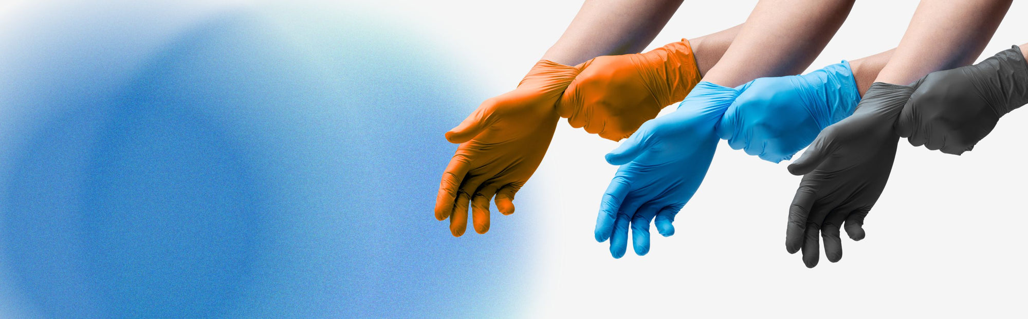 nitrile, vinyl, latex, poly disposable gloves slider