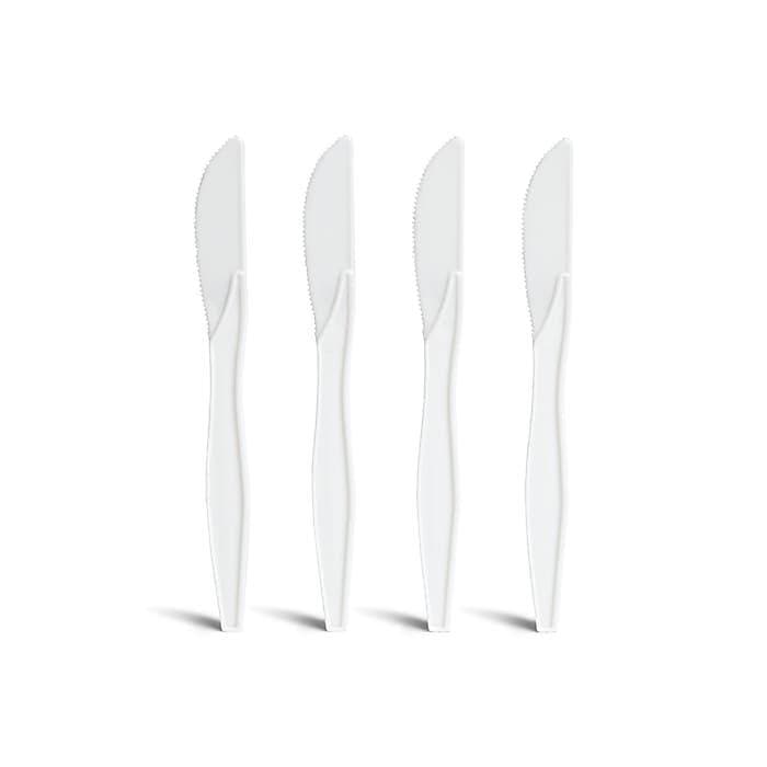 Perk Polystyrene Knife, Medium-Weight, White, 1000/Pack (FS-F) - VizoCare