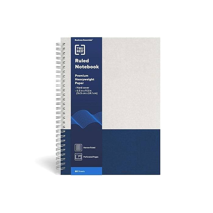 TRU REDTM Medium Hard Cover Ruled Notebook, Gray/Blue (VZ24383526) - VizoCare