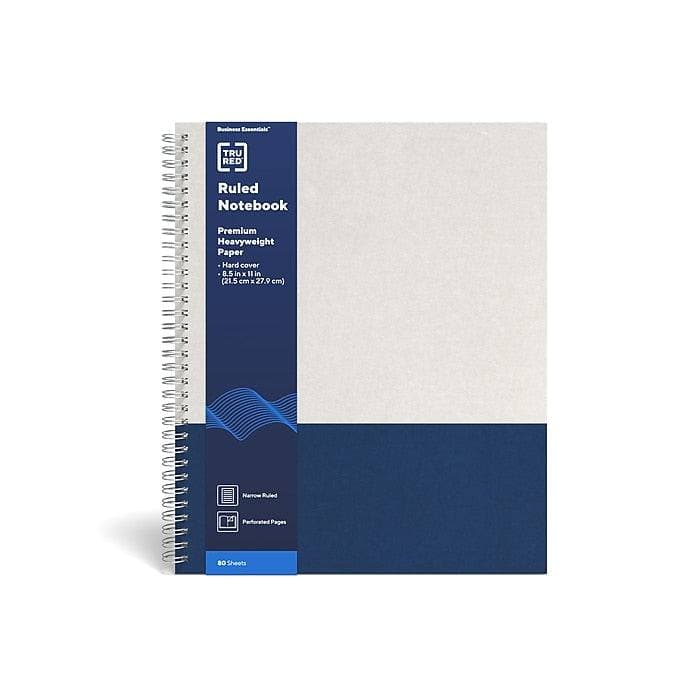 TRU REDTM Large Hard Cover Ruled Notebook, Gray/Blue (VZ24383520) - VizoCare