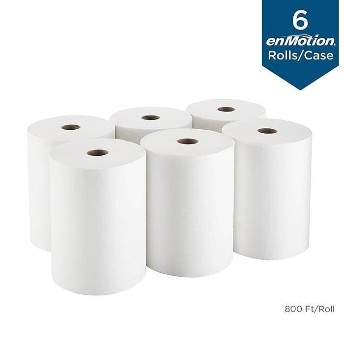 enMotion Hardwound Paper Towels, 1-ply, 800 ft./Roll, 6 Rolls/Carton (VZ-647204) - VizoCare